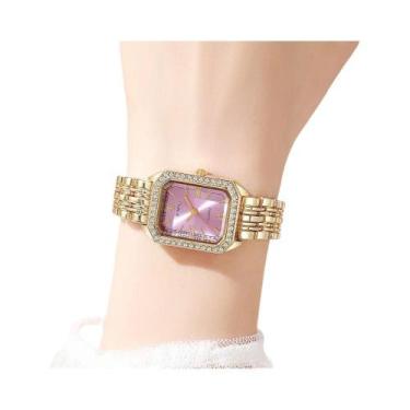 Imagem de Relógio De Quartzo Feminino Com Pulseira De Aço Inoxidável Dourada, Lu