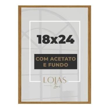 Imagem de Moldura 18x24cm Com Acetato Quadros Fotografia Poster Foto - Marrom - 