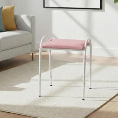 Imagem de Banqueta Banquinho De Ferro Pequena 50 cm Altura Mavie Cor:Rosa, Rosa