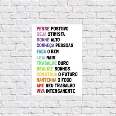 Imagem de Placa Decorativa Pense Positivo 18x27cm
