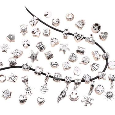 Imagem de Berloque Pingente Kit 10 aleatório Banhado a Prata 925 Charm - Estilo 