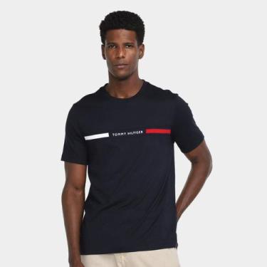 Imagem de Camiseta Tommy Hilfiger Chest Insert Masculina, Marinho, M
