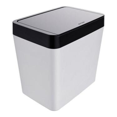 Imagem de Lixeira 5 Litros De Bancada Cozinha Escritório Branca - Crippa, Preto