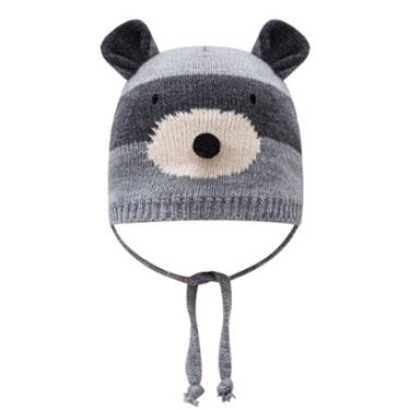 Imagem de Gorro Bebê em Tricot  Ursinho Cinza Com Orelinhas Luc.boo-Masculino