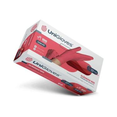 Imagem de Luva Látex Unigloves Com Pó 100 Unidades Vermelho Red - M