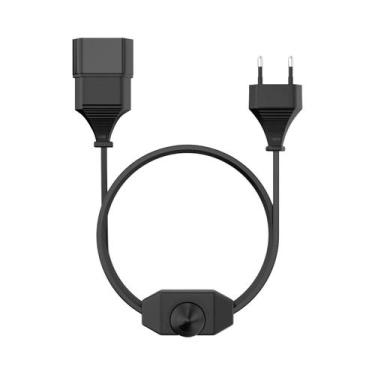 Imagem de Cabo De Alimentação Com Dimmer LED Preto E Branco 2M, Plugue Plano Eur