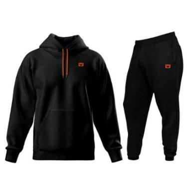 Imagem de Conjunto de Moletom Blusa + Calça Masculino Estampado Estilo Casual Esportes Frio-Masculino