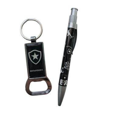 Imagem de Kit Caneta Roller Ball + Chaveiro Abridor Botafogo-Unissex