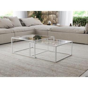 Imagem de Mesa De Centro Industrial Moderna Atemporal Duo Catarina Branco E Tamp