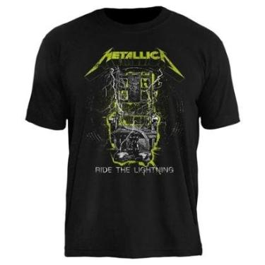 Imagem de Camiseta de Banda Metallica em Algodão Manga Curta-Unissex