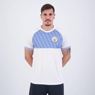 Imagem de Camisa Manchester City Norton Branca e Azul Celeste-Masculino