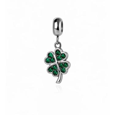 Imagem de Berloque Trevo Cravejado Zircônia Em Aço Inox - WORK SEMIJOIAS