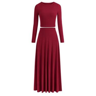 Imagem de Conjunto de Vestido PRETTYGARDEN de Punto Acanalado con Crop Top de Ma