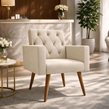 Imagem de 1 Poltrona Decorativa Para Recepção Sala de Espera Consultório Thais -