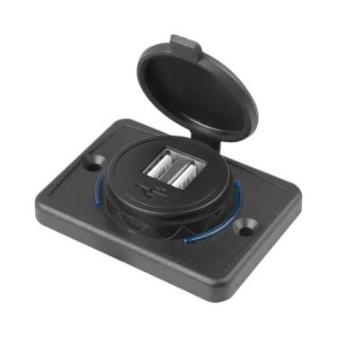 Imagem de Carregador USB Veicular De Portas Duplas 12-24V Com Tampa Deslizante P