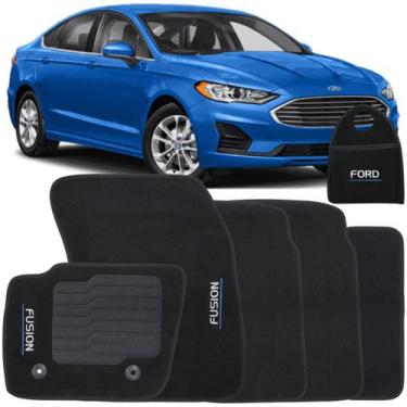 Imagem de Jogo Tapete Automotivo Carpete + Lixeira Fusion 2013 à 2019 Soft Logo 