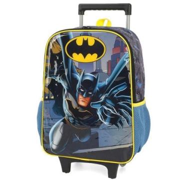 Imagem de Mochila Escolar Infantil Rodinhas Batman Dc Comics Original - Luxcel, 