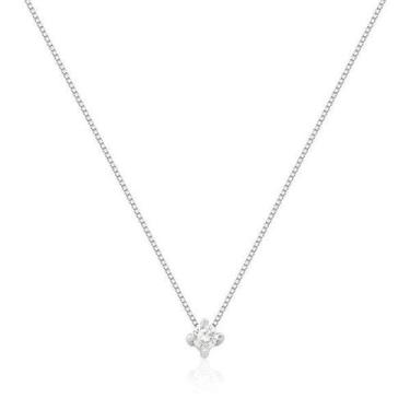 Imagem de Colar de Ouro Branco 18K Ponto de Luz com 7 Pontos de Diamantes - Safi