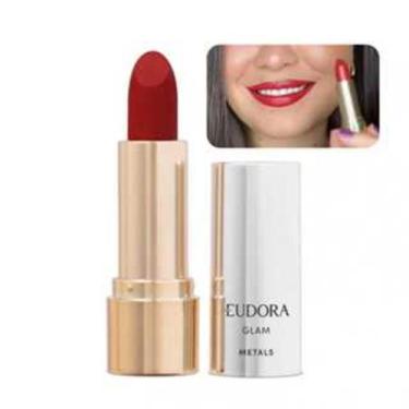 Imagem de Batom Cremoso Glam Metals 3,6g Eudora, Vermelho Precioso