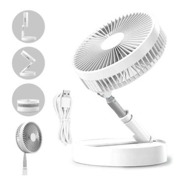 Imagem de Ventilador Portátil Silencioso Dobrável 7200mah Retrátil Branco - ICOC