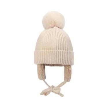 Imagem de Gorro De Lã Tricotado Quente E Grosso Para Crianças De 2 a 8 Anos Com 