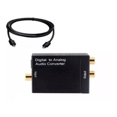 Imagem de Conversor Áudio Digital Analógico Tv + Fonte + Cabo Optico