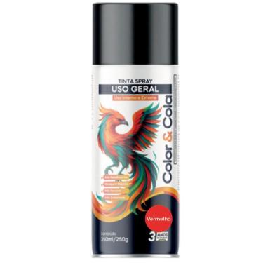 Imagem de Tinta Spray Color & Cola 400ML Acabamento Uniforme Secagem Rápida Vermelho Color Total