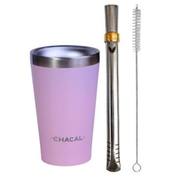 Imagem de Kit Terere Bomba e Copo Cuia 200ml Chacal Inox, ROSA