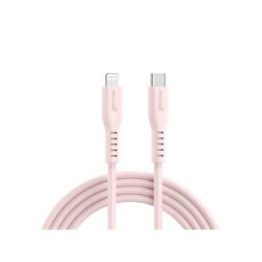 Imagem de Cabo Usb-c P/ Lightning Mfi Em Silicone, 1,5m Rosa - GEONAV