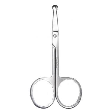 Imagem de Tesoura Facial para Nariz e Bigode, Aço Inox, 8.7cm Ponta Arredondada 
