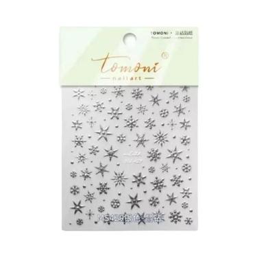 Imagem de Adesivos De Unha 5D Laser Com Floco De Neve De Strass Brilhante Para O