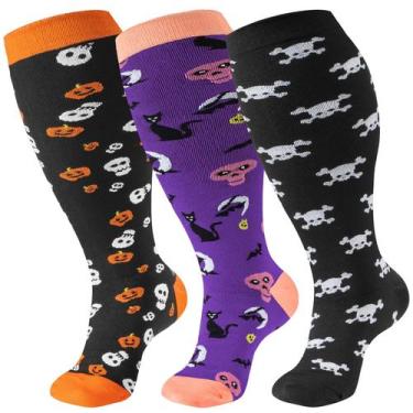 Imagem de Meias de compressão cerpite Halloween Wide Calf 20-30mmHg