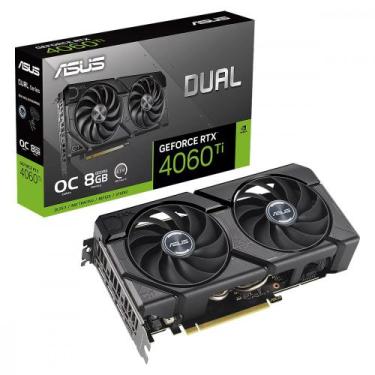Imagem de Placa de Vídeo Asus GeForce RTX 4060 TI Dual OC 8G GDDR6 128 bits, Pre