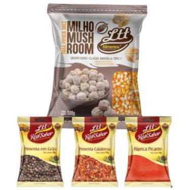 Imagem de Milho de Pipoca Mushroom 2kg Especial Combo 3 Temperos Ltt Alimentos
