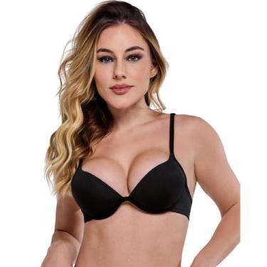 Imagem de Sutiã Push-Up Decotado Alças Finas Nayane, 46, Preto