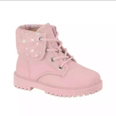 Imagem de Bota Infantil Coturno Molekinha Cano Baixo Baby Ajustável, Rosa, 22