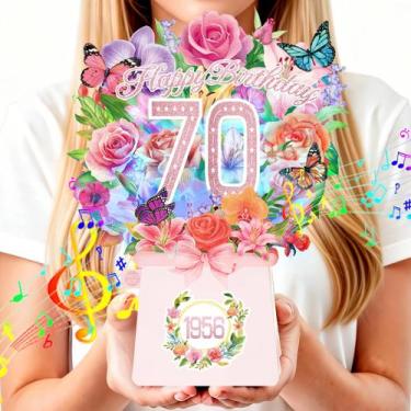 Imagem de Cartão de Aniversário OLOSONG 70 Anos Pop-Up 3D com Música e Luz 25cm