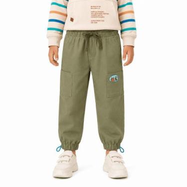 Imagem de Calça Infantil Menino Monstro Legal Alphabeto Oliva, Oliva, 4