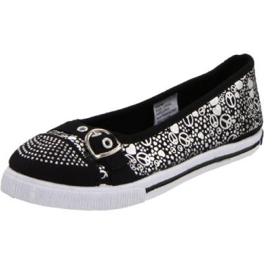 Imagem de UNIONBAY Tênis Peace Love (criança pequena/criança grande), Preto, 12 Little Kid