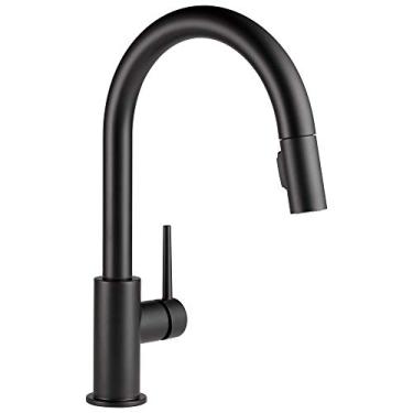 Imagem de DELTA FAUCET 9159-BLLS-DST Trinsic puxador único para cozinha, preto fosco