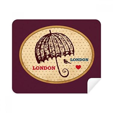 Imagem de 2 peças de tecido de camurça britânico com estampa de guarda-chuva de Londres do Reino Unido