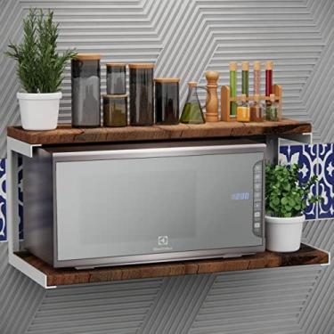 Imagem de Prateleira Nicho Microondas Reforçada Dupla 60cm Branca