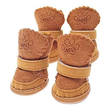 Imagem de Botas de neve para filhotes de cães pequenos, botas chihuahua para o inverno, botas de gato pequenas, sapatos de gato para clima frio, etiqueta marrom 2