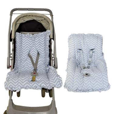 Imagem de Kit Capa de Carrinho e Bebê Estampada Menino