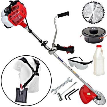 Imagem de Roçadeira Profissional Lateral Nakashi L261M á Gasolina Motor Mitsubishi TU 26 Com Guidão Ideal Para Trabalho Pesado