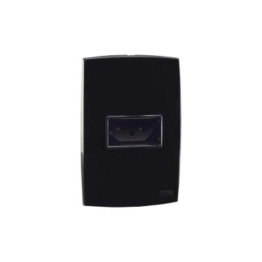 Imagem de Conjunto Tomada Simples 10A Preto Force Line