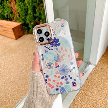 Imagem de Capa de telefone de folhas de flores de pintura a óleo para iphone 13 12 11 pro xs max xr x 7 8 plus se 2020 aquarela floral transparente capa traseira, d, para iphone7 plus i8plus