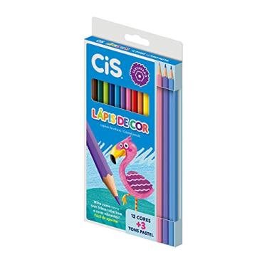 Imagem de Lápis de Cor CIS, Caixa com 12 cores + 3 Lápis de Cor Tons Pastel, Multicolorido, 44.8004