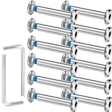 Imagem de Hotop 20 conjuntos de parafusos de soquete de roda de skate em linha parafusos de skate hexagonais com 2 ferramentas de instalação