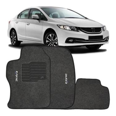 Imagem de Tapete Adaptável Carpete Grafite Honda New Civic 2014 Á 2016